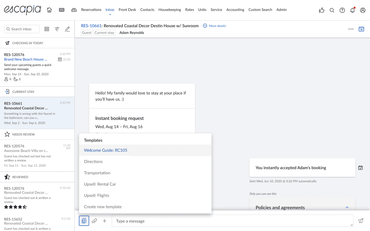 Image of Escapia's Unified Inbox