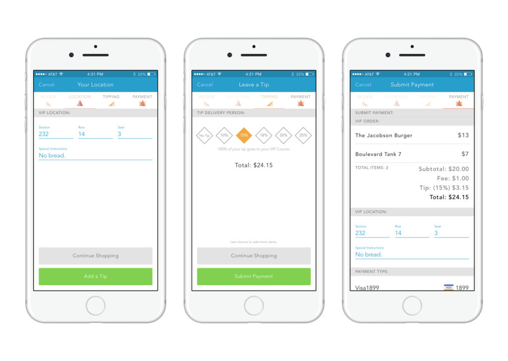 Jacob McDaniel's Portfolio: OrderVIP, On-demand event ordering app